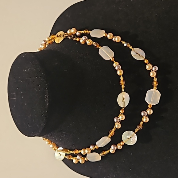 COOKIE LEE Abalone, Faux Pearls & Beads 36" Long Necklace - Picture 3 of 7